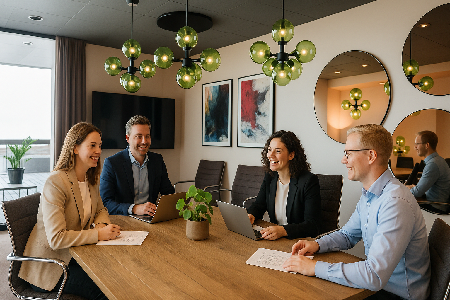 Affärsbokföring – team i konferensrum